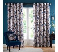 Appletree Heritage Windsford - Par de Cortinas de Terciopelo con Ojales, 229 x 229 cm, Color Verde Azulado