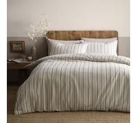Appletree Juego de Funda de edredón de Hilo teñido a Rayas Finas para Cama Individual de 135 x 200 cm, Ropa de Cama con Textura Natural con Acabado de Mezcla de algodón Suave, Incluye 1 Funda de