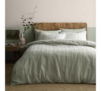 Appletree Juego de Funda de edredón de Rayas Anchas teñidas, tamaño King, 230 x 220 cm, Ropa de Cama Texturizada Verde con Acabado de Mezcla de algodón Suave, Incluye 2 Fundas de Almohada