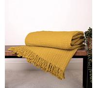 Appletree Loft Elbury Waffle - Colcha 100% algodón, 150 x 200 cm, Color Ocre