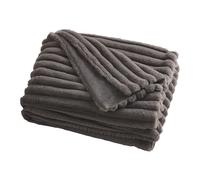 Appletree Manta de Piel sintética, Color Gris carbón, 180 x 130 cm, Manta de Felpa Suave para sofá o Cama, imitación de Piel de Conejo de Lujo, Reversible y rellena, cojín a Juego Disponible