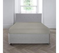 Appletree Tinte Liso Sábana Bajera Ajustable de 200 Hilos, 35 cm de Profundidad, Algodón, Plateado, Super-King Fitted Sheet