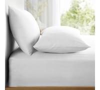 Appletree Sábana Bajera Ajustable para Cama Doble, 140 x 190 x 28 cm, Ropa de Cama Lisa, sábana de Cama Doble, Suave y Lujosa, 100% algodón, Color Blanco