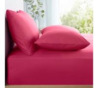 Appletree Sábana Bajera Ajustable tamaño Super King, 182 x 200 x 28 cm, Ropa de Cama Lisa, sábana de Cama de Color Rosa Brillante, Suave y Lujosa, 100% algodón, Ropa de Cama de Colores Vivos neón