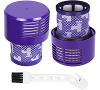 APPLIANCEMATES Filtros de vacío, piezas de repuesto compatibles con Dyson V10 Absolute Animal Motorhead Total Clean, SV12, reemplazar la parte número 969082-01, 2 filtros y 1 cepillo de limpieza