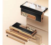 Applicable for Samsung Z Fold 6/5/4/3 Magnetic Hinge Leather Phone Case,3 in 1 Design Lens Protection Case,360 Full Protection Hinge Cover with S Pen Holder