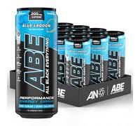 Applied Nutrition ABE Pre Workout Cans - Bebida Energética + de Rendimiento All Black Everything, Bebida Carbonatada Sin Azúcar con Cafeína (Blue Lagoon) (12 Latas x 330ml).