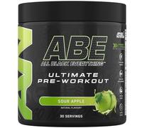 Applied Nutrition ABE Pre Workout - Preentrenamiento en polvo totalmente negro, energía y rendimiento físico con citrulina, creatina y beta alanina (375 g - 30 dosis) (manzana ácida)