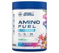 Applied Nutrition Amino Fuel, Polvo de Aminoácidos Esenciales EAA, 390g, 30 Porciones, Sabor Candy Ice Blast, con BCAAs, Glutamina, Electrolitos, Sin Azúcar