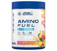 Applied Nutrition Amino Fuel, Polvo de Aminoácidos Esenciales EAA, 390g, 30 Porciones, Sabor Ensalada de Frutas, con BCAA, Glutamina, Electrolitos, Sin Azúcar