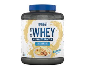 Applied Nutrition Critical Whey Protein Powder - Polvo de Proteína Whey Crítica para Construcción Muscular, Alta en Proteínas con BCAAs y Glutamina (Crema de Natillas) (2kg - 67 Porciones).