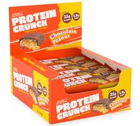 Applied Nutrition Protein Crunch - Barras de Proteína Crunch Altas en Proteína, Bajas en Azúcar (Chocolate con Maní) (62g x 12).