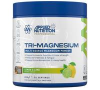 Applied Nutrition Tri-Magnesium Powder 3 en 1 - Suplementos de glicinato de magnesio para la salud ósea, muscular, del sistema nervioso y del sueño - 300 mg por dosis (200 g - 50 dosis) (limón y lima)
