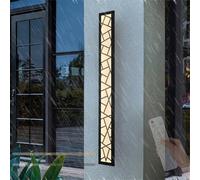 Applique murale d'extérieur à intensité Variable Avec télécommande, Longue Lampe d'intérieur étanche IP65, Moderne, LED, acrylique, Noire, pour Jardin, Garage, terrasse (150 cm)