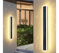 Applique murale d'extérieur à LED, Longue Bande, Solaire, étanche IP65, Design rectangulaire, Noire, en acrylique et Aluminium, idéale pour un Jardin, UNE Villa (120 cm, Couleur ch