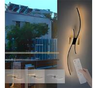 Applique murale d'extérieur étanche IP65, Moderne et créative, LED, à intensité Variable, Avec télécommande, luminaires Longs, en Aluminium, pour Jardin, terrasse, Garage (Noir, 10