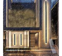 Applique murale d'extérieur LED à intensité Variable Avec télécommande, étanche IP67, luminaire d'intérieur, Longue Applique Moderne pour Porche, Balcon, Garage, Jardin, Noir (60 c