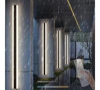 Applique murale d'extérieur LED Avec télécommande, intensité Variable, étanche IP65, Longue Bande Noire en acrylique, 2 700 K-6 500 K, pour Jardin, terrasse, Couloir, intérieur (12