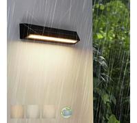 Applique murale d'extérieur LED en acrylique, Moderne, étanche IP65, Noire, Rechargeable à l'énergie Solaire, intensité Variable 3000 K/4000 K/6000 K, pour Jardin, véranda, terrass