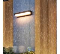 Applique murale d'extérieur LED en acrylique, Moderne, étanche IP65, Noire, Rechargeable à l'énergie Solaire, intensité Variable 3000 K/4000 K/6000 K, pour Jardin, véranda, terrass