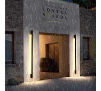 Applique murale d'extérieur LED Moderne et décorative, étanche IP65, Longue Bande en Aluminium, pour Jardin, Villa, Couloir (Noir Chaud, 40 cm)