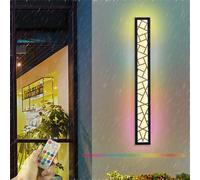 Applique murale d'extérieur LED RGB à intensité Variable Avec télécommande, Moderne, étanche IP65, en Aluminium et acrylique, pour Balcon, Salon, Jardin, Noir (30 cm)