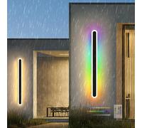 Applique murale d'extérieur RGB à intensité Variable, 7 Couleurs changeantes, Avec télécommande, étanche IP65, pour Jardin, terrasse, décoration de vacances (B, 100 cm)