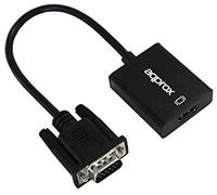 Approx appc25 0,2 m hdmi tipo a (estándar) vga (d-sub) negro