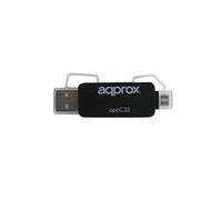 Approx APPC33 - Adaptador para Tarjeta SD/Micro SD/MMC con USB y Micro USB, Color Negro