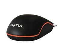Approx APPOMNBO - Ratón USB óptico Mini, Color Negro y Naranja