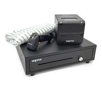 Approx appPOSPACK4180 Pack TPV Cajón Portamonedas + Impresora Térmica + Lector de Códigos + Rollos Térmicos