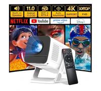 [Apps Integradas & Android 11] Mini Proyector con 5G WiFi 6 Bluetooth 5.4, Soporte 4K 1080P, Auto Keystone, 270° Rotable Projector Portátil Compatibile con HDMI/TV Stick/Laptop/USB/iOS LYNCAST