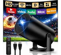 [Apps Integradas y Actualización 2026] Proyector Portátil, Yoton Proyector 4K con Wi-Fi 6 y BT 5.4, Corrección Trapezoidal Automática, Proyección Inalámbrica (Android y iOS), HDMI/TV Stick, Negro