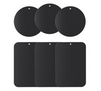 APPS2Car Placas de metal para soporte magnético para teléfono, discos de metal de repuesto universales con adhesivo fuerte, 3 placas redondas y 3 rectangulares para soportes de coche y soportes