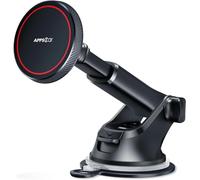 APPS2Car Soporte Magnético para Móvil de Coche, Compatible con MagSafe, Ventosa Súper Fuerte, Rotación 360°, para Parabrisas y Salpicadero, Compatible con iPhone 17/16/15 y Fundas Magnéticas, Rojo