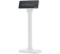 appVFD01 Pantalla para clientes POS USB de 2 líneas con soporte vertical (blanca) - APROX.