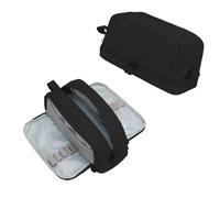 Apradas Estuche de gran capacidad con 4 compartimentos, bolsa de papelería con cremallera, estuche para lápices para niñas y niños, suministros escolares y de oficina, Black, moderno