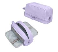 Apradas Estuche de gran capacidad con 4 compartimentos, bolsa de papelería con cremallera, estuche para lápices para niñas y niños, suministros escolares y de oficina, Purple, moderno