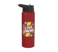 Apreciación de los fanáticos de los cítricos I Love Lemons Stainless Steel Insulated Water Bottle