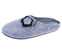 APREGGIO - Zapatillas de invierno para mujer - Zapatillas de fieltro - Zapatos sin cordones - Punta cerrada - Zapatillas planas con suela de fieltro- Gris - Talla 39 EU