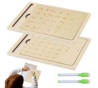 Aprenda A Escribir - Tablero De Rastreo De Letras De Alfabeto Magnético Educativo | Tableta De Escritura De Palabras | Tablero De Alfabeto De Madera Para Aprendizaje De Letras | Almohadilla De