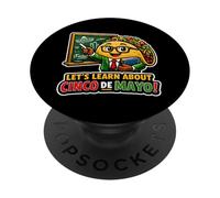 Aprendamos sobre el Taco Divertido Maestro del Cinco de Mayo PopSockets PopGrip Adhesivo