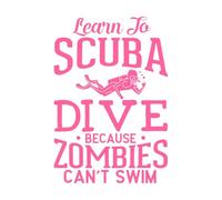 Aprende a bucear porque los zombis no saben nadar. Calcomanías de vinilo para murales y paredes 50.4x73.8cm Decoración artística Rosa