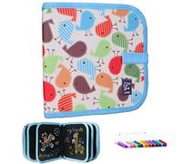 Aprende a Doodle y Blackboard para niños, libro portátil con 12 lápices coloreados, Exercise Erasable Reusable para pintar, 14 páginas