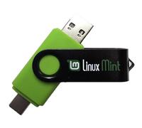 Aprende a usar Linux, Linux Mint Cinnamon 22 unidad flash USB de 8 GB de arranque, incluye guía de reparación e instalación de arranque ahora con USB tipo C (idioma español no garantizado)