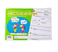 Aprender a escribir | Editorial GEU - Cuadernos de Iniciación a la Escritura 5 | El Caminito de las Letras - Pauta destacada 6 mm - Letras 5: qu, v, ñ, j, ll, ch