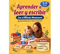 Aprender a leer y escribir con el Método Montessori: Cuaderno de lectoescritura y caligrafía con pauta Montessori para niños de 3 a 6 años: mis ... palabras, frases y lecturas paso a paso.