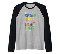 Aprender Cosas pequeñas Conduce a Grandes Cosas Aprender Graduación Camiseta Manga Raglan