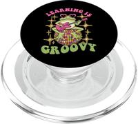 Aprender es Groovy Retro Frog Teacher Classroom PopSockets PopGrip para MagSafe