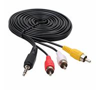 Aprender Ingles Audio de Audio y Video Un Punto Un Punto Dos Línea AV Todo Cobre 3.5 Línea de de Cabeza a Cabeza Audio Coche (Black, One Size)